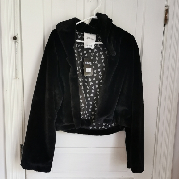 RARE XL Mickey Mouse Faux Fur Cropped Jacket from Cakeworthy - Picture 2 of 8